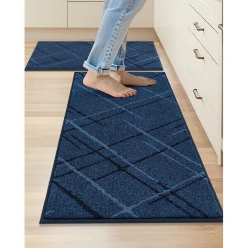 Non-Slip Kitchen Mats - 2PCS Set, 20''x32'' & 20''x48'' Blue - 60% Off