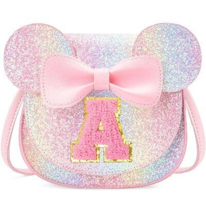 Glittering Minnie Mouse Crossbody Bag for Girls - Personalize with Initials