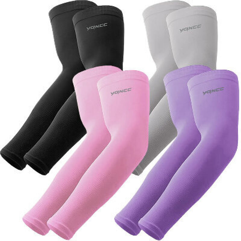 Premium UV Protection Arm Sleeves - 4 Pairs Set