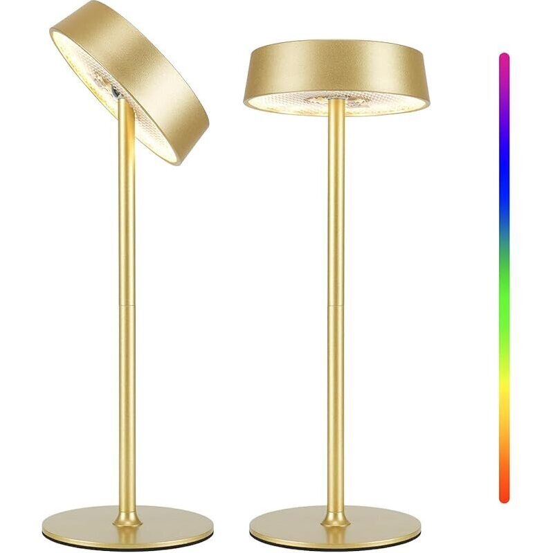 2-Pk EZVALO Cordless RGB Dimmable Table Lamp Battery Operated