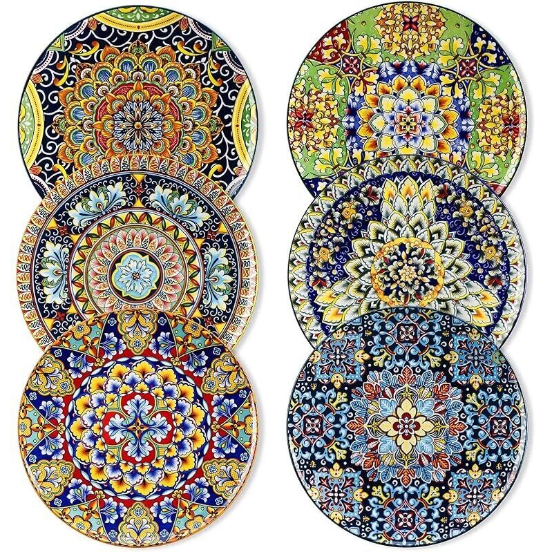 Vancasso Bohemian Ceramic Dinner Plates - 6 Piece Set