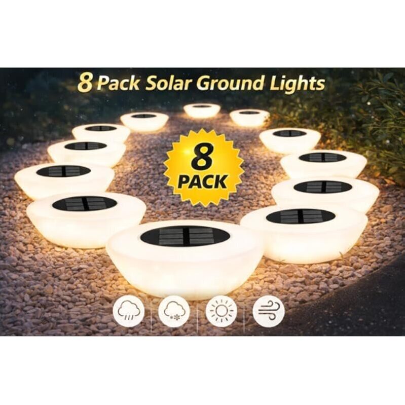 Hakol BH-999 8 Pack Solar Ground Lights - Energy-Efficient Outdoor Lighting