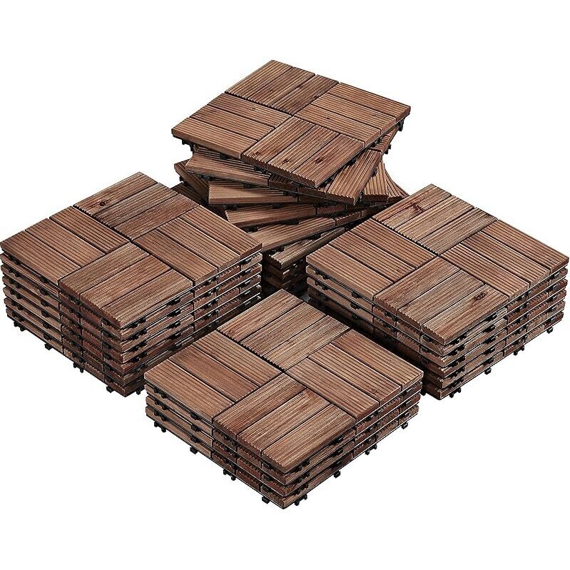 Yaheetech 27PCS Wooden Decking Tiles - Durable and Easy to Install