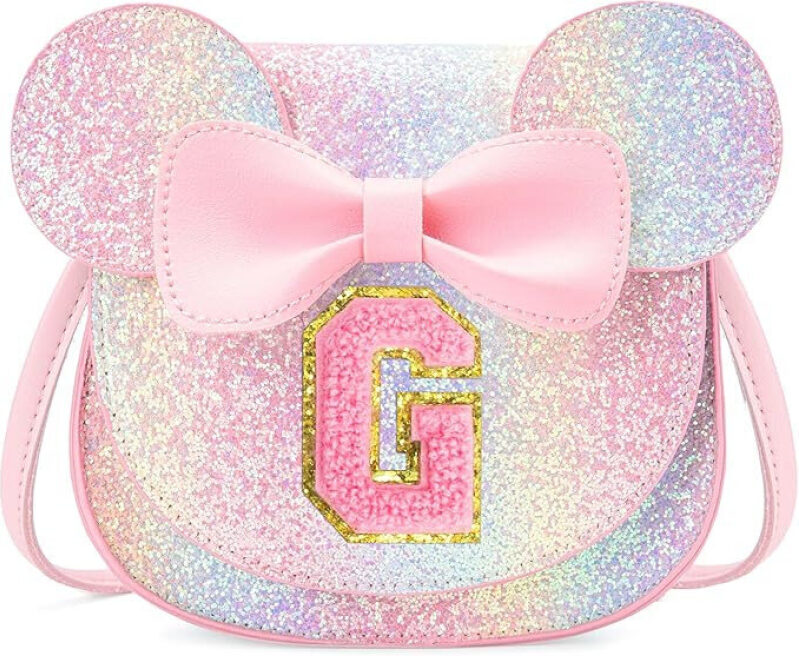 Charming Alphabet Mini Princess Crossbody Bag - Pink, Purple, Blue