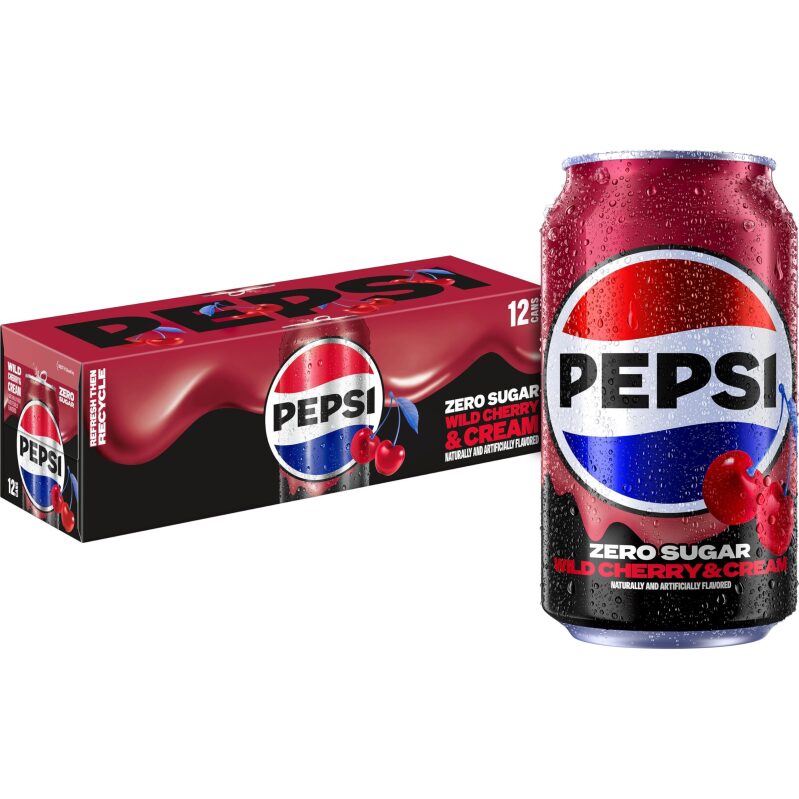 12pk Pepsi Zero Sugar Wild Cherry & Cream 12oz