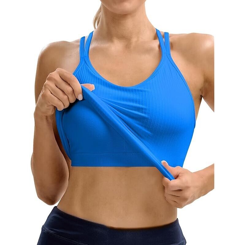 MathCat Ribbed Workout Tank with Built-in Bra - Premium Non-See-Through Workout Tank