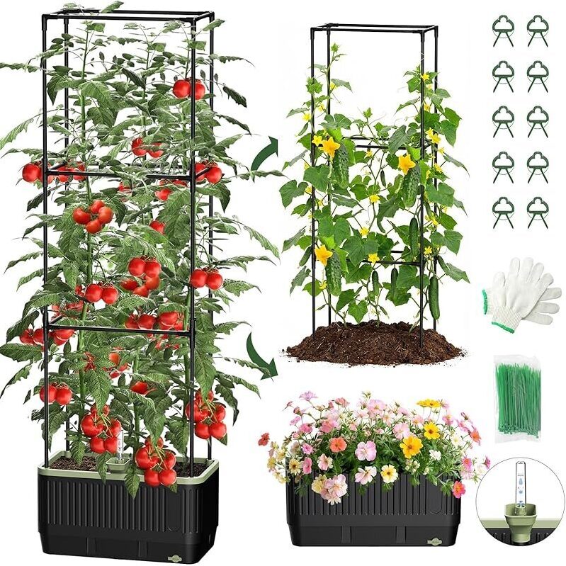 Self Watering Tomato Planter with Trellis - Maximize Your Harvest