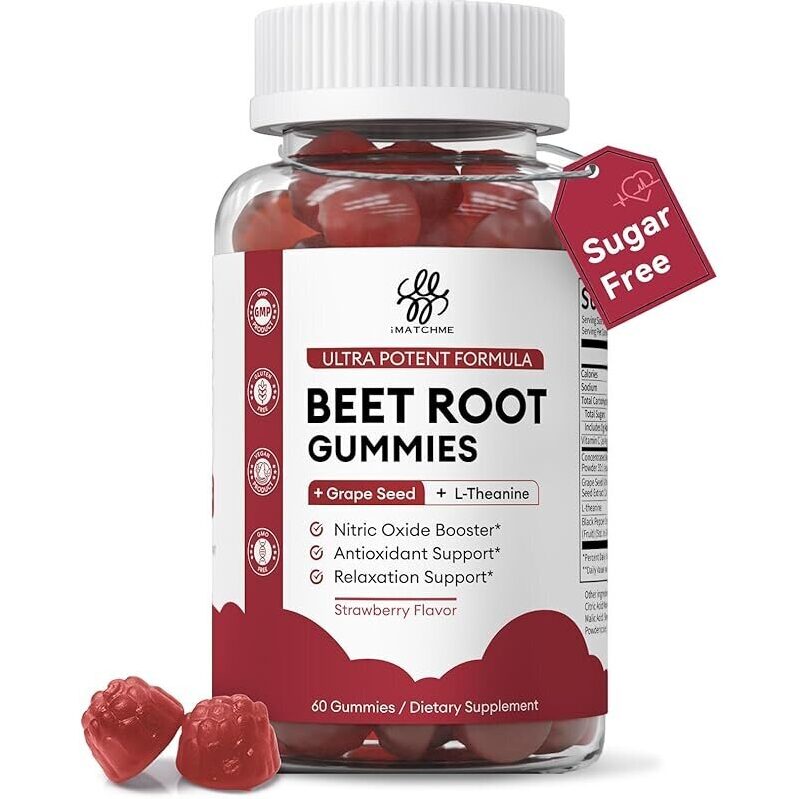 iMATCHME Beet Root Gummies - 60 Chews, Sugar Free