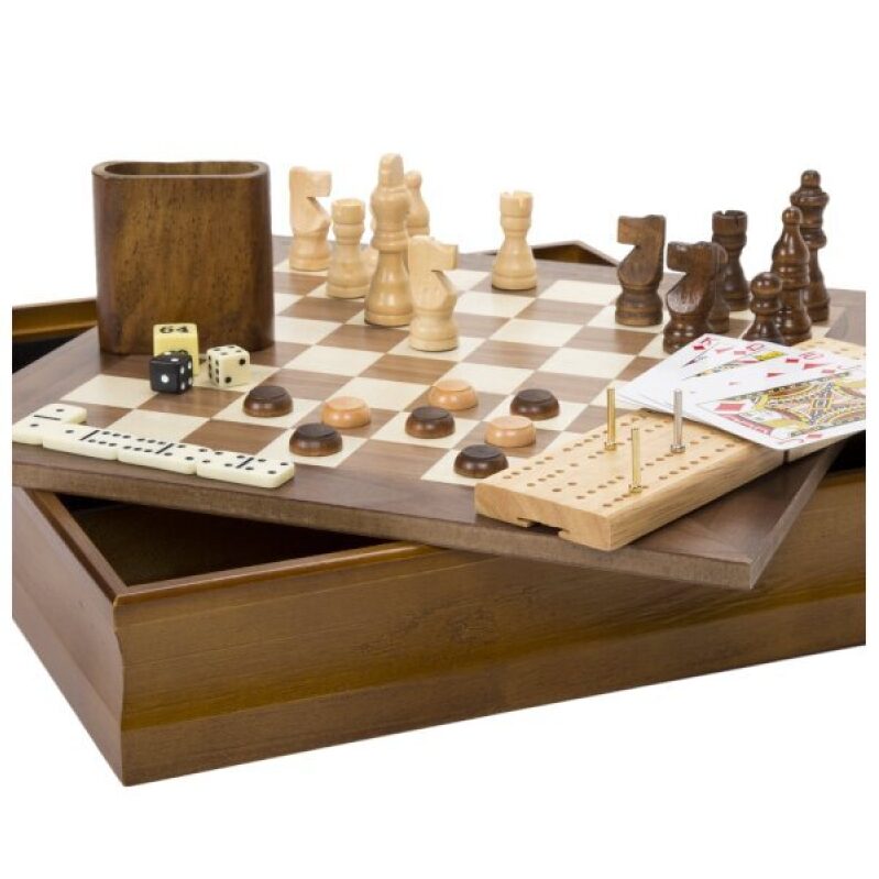 Hey! Play! 7-in-1 Classic Wooden Board Games Set - Save $22.97 at Walmart