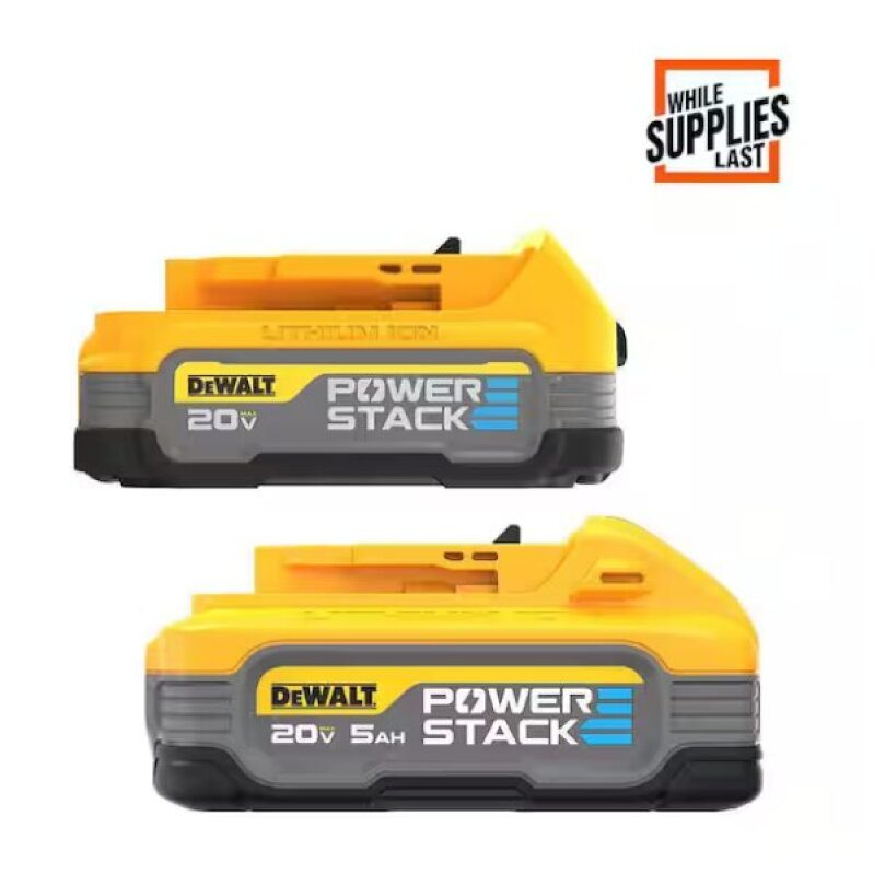 Save Big on DEWALT 20V Max XR Powerstack Lithium-Ion Batteries