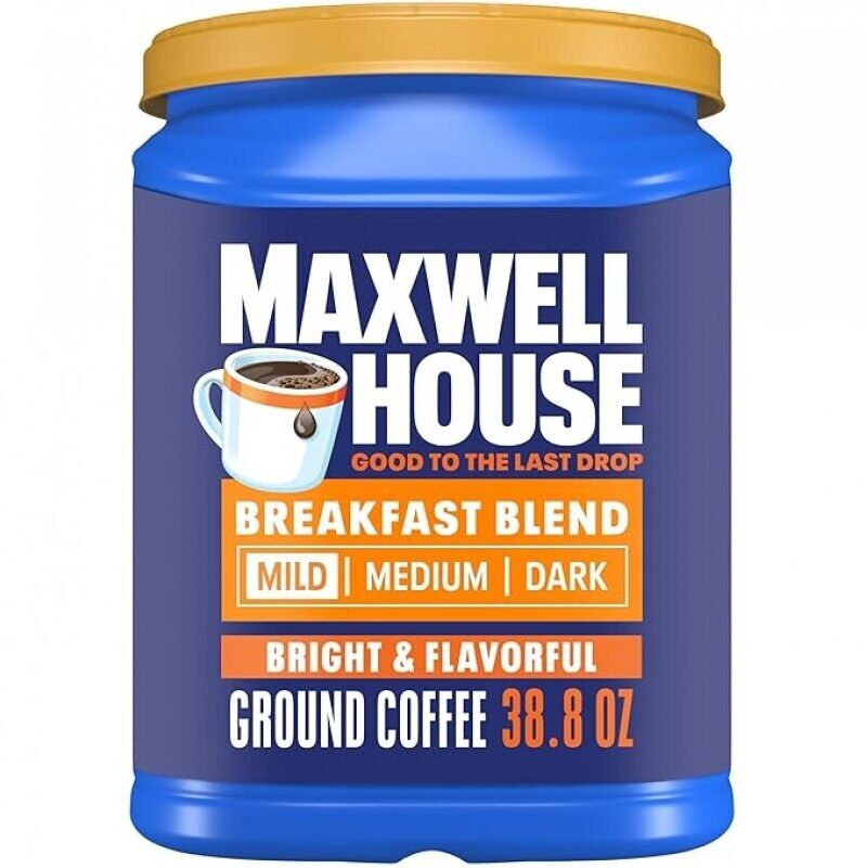 Maxwell House Breakfast Blend Mild Roast Ground Coffee - 38.8 oz Canister