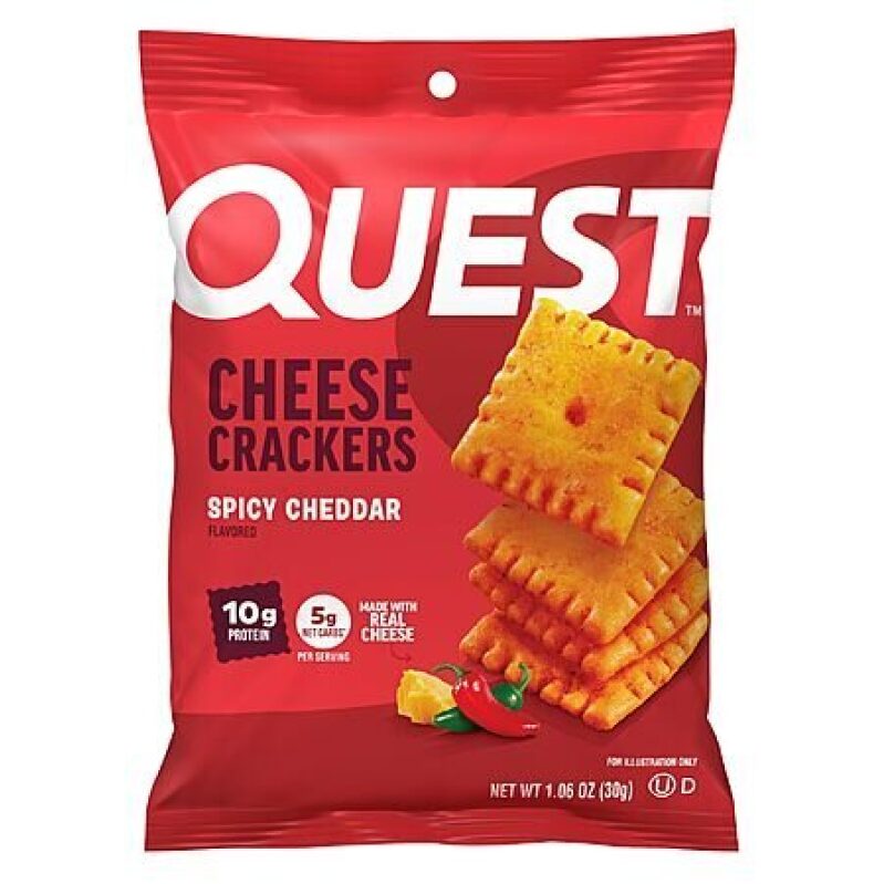 12-Pack Quest Spicy Cheddar Cheese Crackers - Protein-Packed Snack