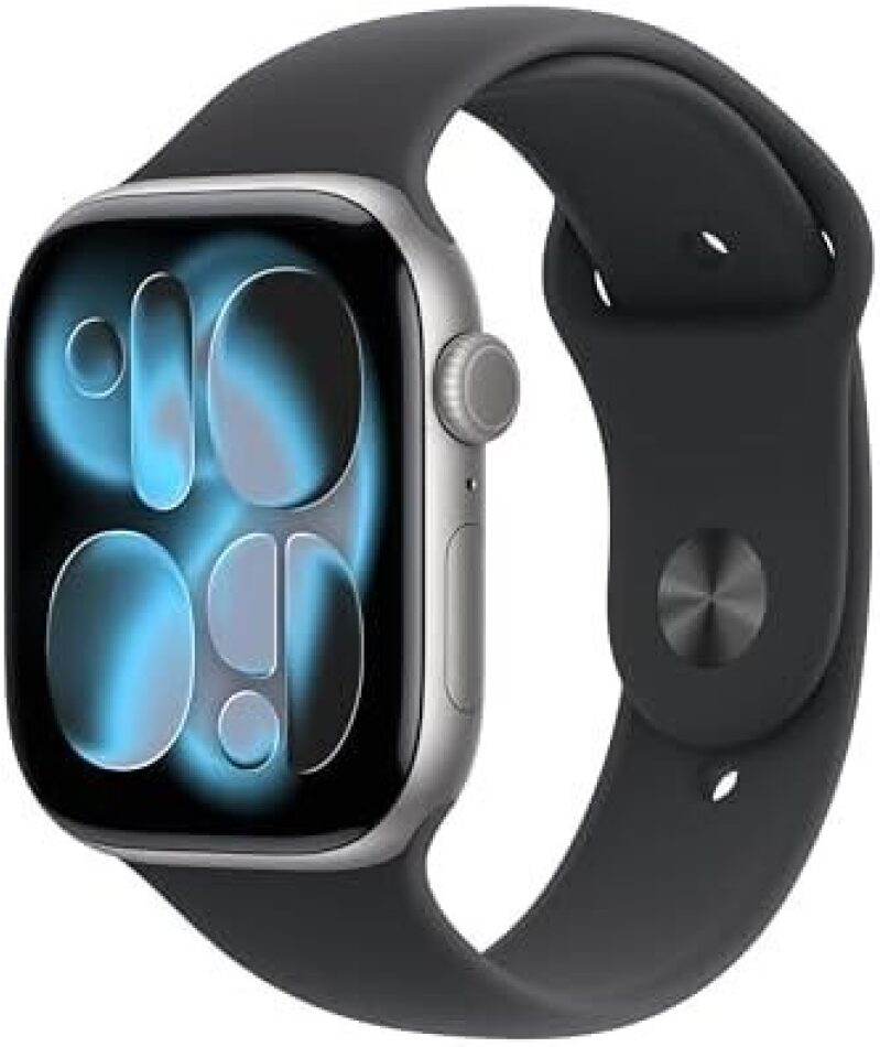 46mm Apple Watch Series 11 GPS Smartwatch - Space Gray Aluminum Case with Black Sport Band
