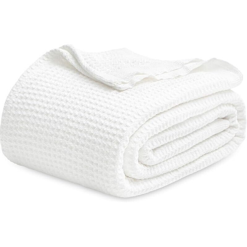 Bedsure Gentlesoft 100% Cotton Blanket Queen Size - Soft, Breathable & Stylish