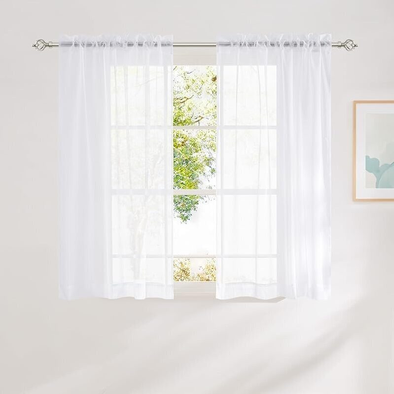 Elegant White Sheer Curtains for Bathroom - Perfect for Privacy and Style