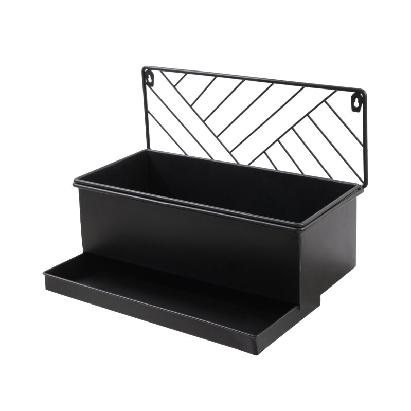Elegant Black Wall Hanging Planter with Removable Tray
