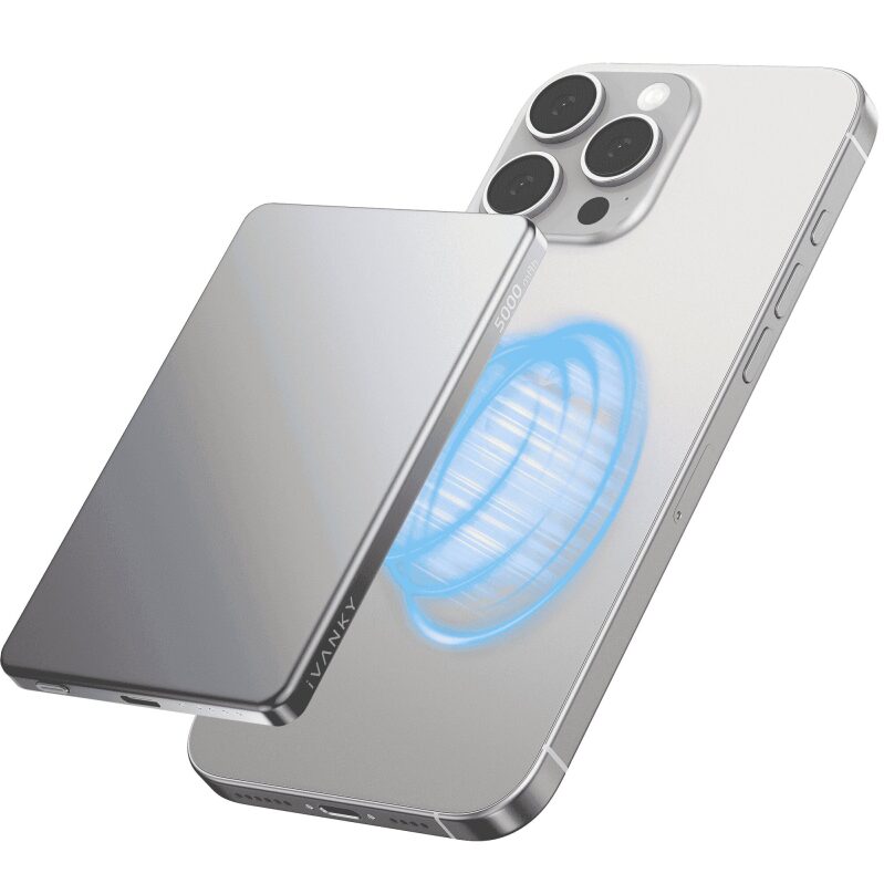 iVANKY 0.3-in 5000mAh Ultra-Slim Magnetic Power Bank Wireless Charger