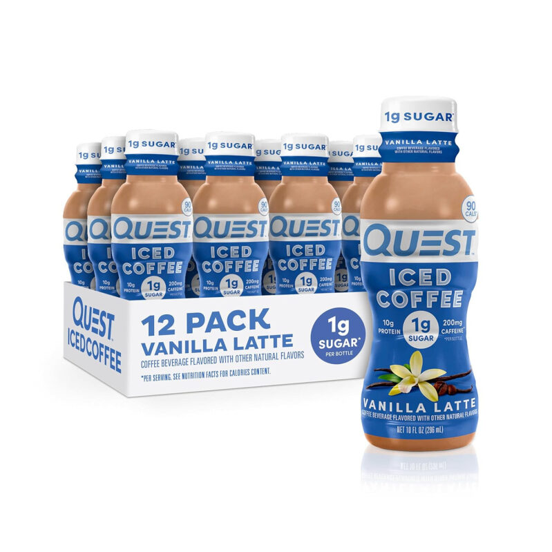 Quest Vanilla Latte Iced Coffee 12 Pack - High Protein, Low Sugar Beverage