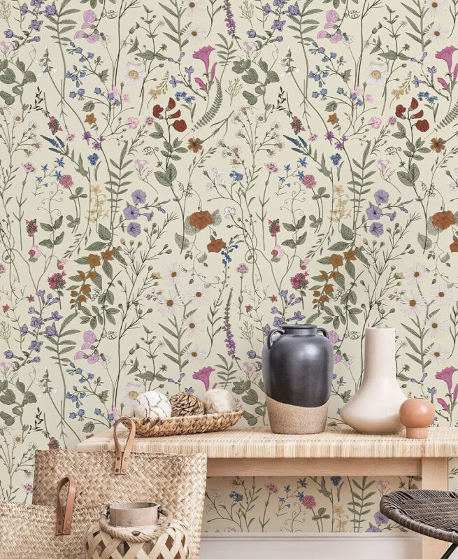 Floral Self-Adhesive Wall Stickers - Nature-Inspired Home Decor