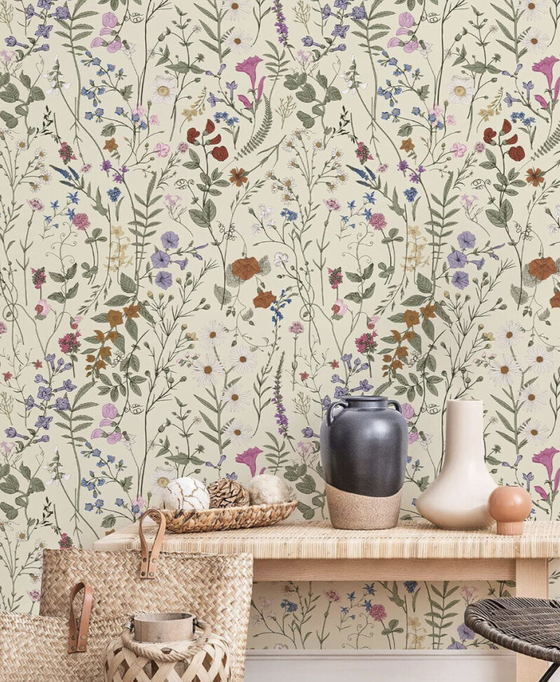 Floral Self-Adhesive Wall Stickers - Nature-Inspired Home Decor