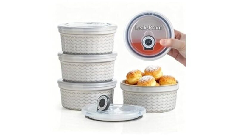 40% Off: Premium 12oz Ramekins with Lids - Set of 4