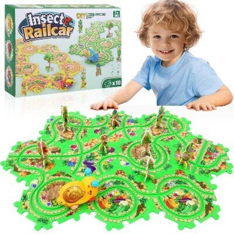 Interactive Insect Railcar Puzzle Set - Perfect for Kids