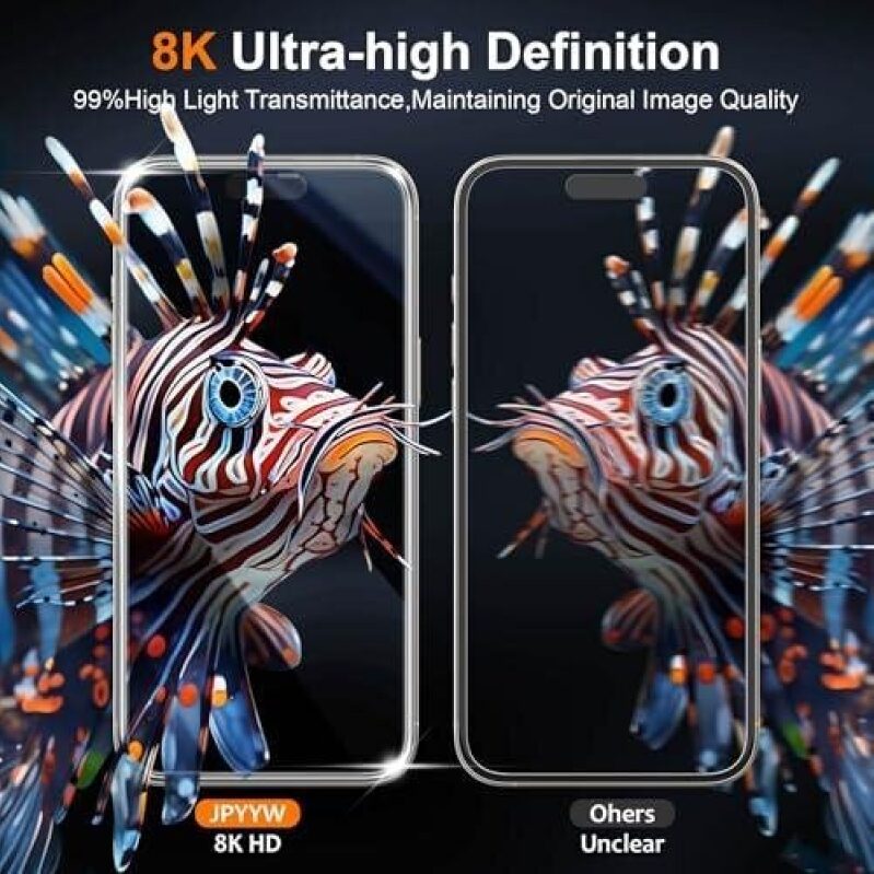 8K Ultra-High Definition Tempered Glass Screen Protector - 4 Pack