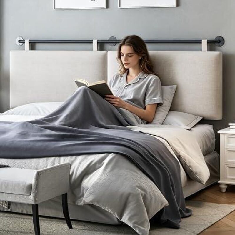 Elegant Wall-Mounted Fabric Headboard for Queen Bed - 46% Off