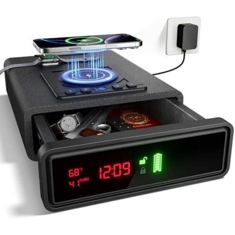 Biometric Gun Safe with Wireless Charging - 68% Discounted