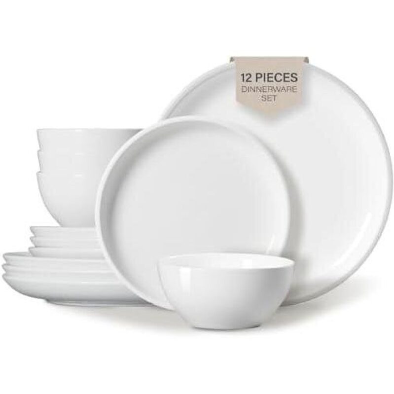 12-Piece White Dinnerware Set - 55% OFF