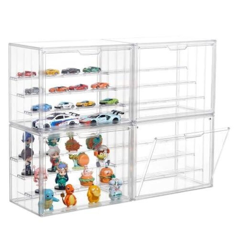 4-Tier Clear Storage Box Set with Adjustable Dividers - 50% Discount