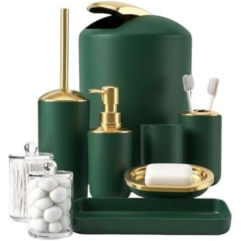 BSSN Green Bathroom Accessories Set - 48% OFF