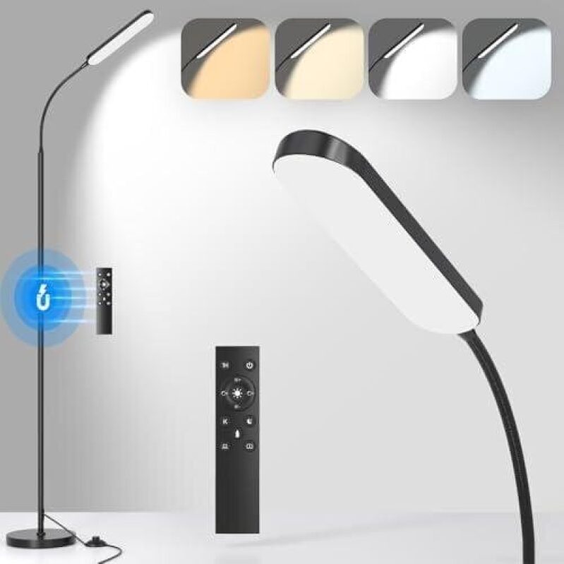 LED Remote Control Floor Lamp with Foot Switch and Color Adjustment - 50% Discount