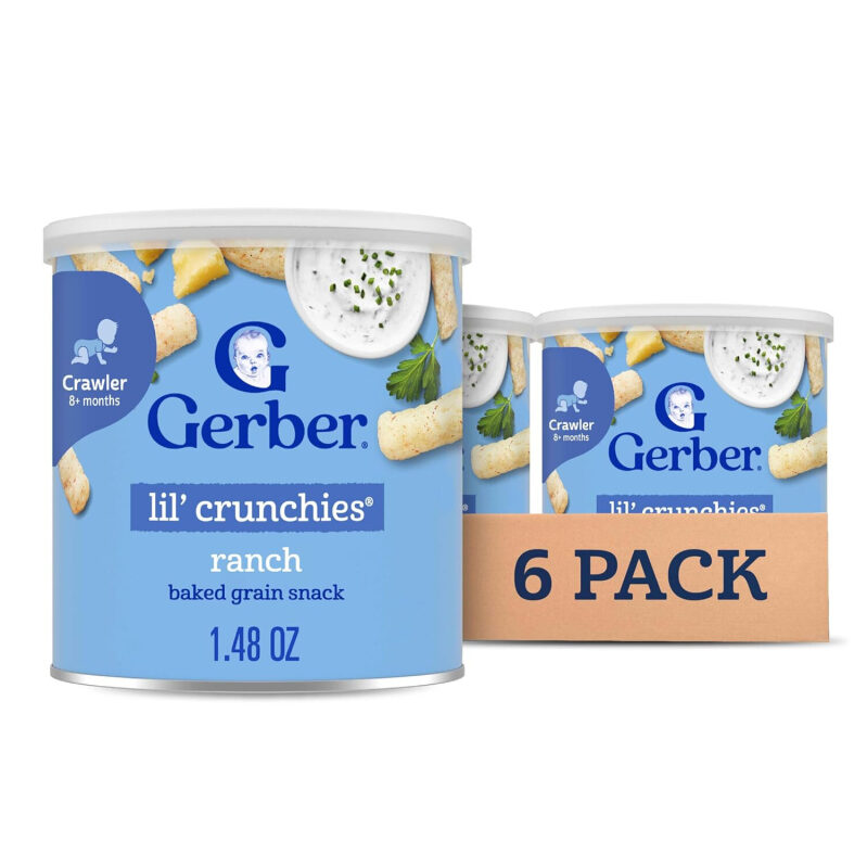 Gerber Lil' Crunchies Ranch Flavor Snacks for Babies - 6 Pack