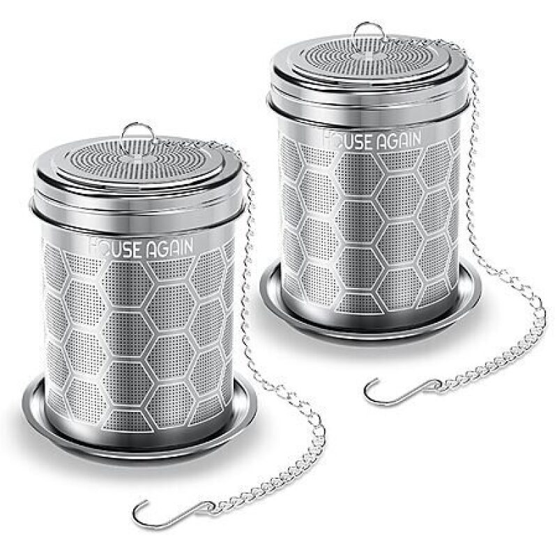2-Pack Stainless Steel Tea Strainer - Small Hexagon Design