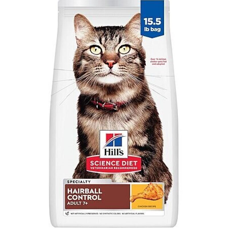 Hill's Science Diet Cat Food: 15.5-Lb Adult 7+ Dry Hairball Control
