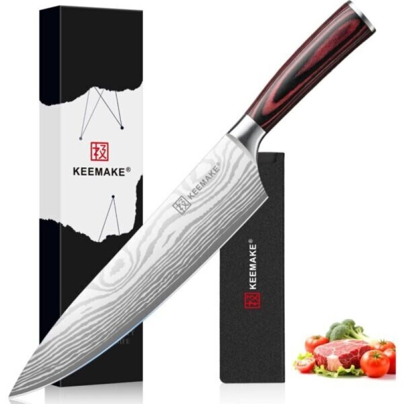 KEEMAKE Chef Knife – 8 Inch High Carbon Stainless Steel Knife