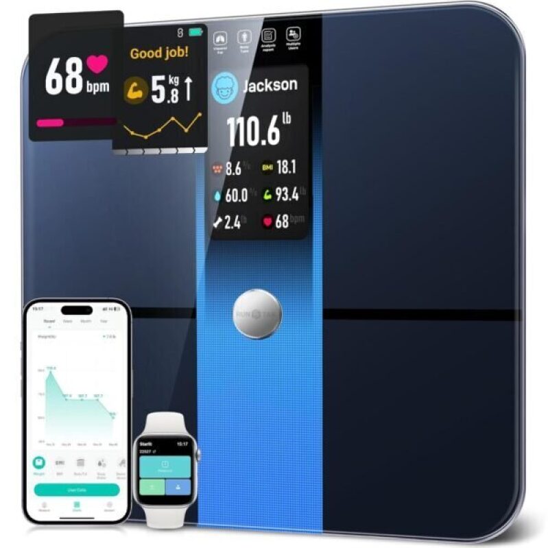 Precision Digital Bathroom Smart Scale with Large Display, 22 Body Composition Analyzer Sync APP