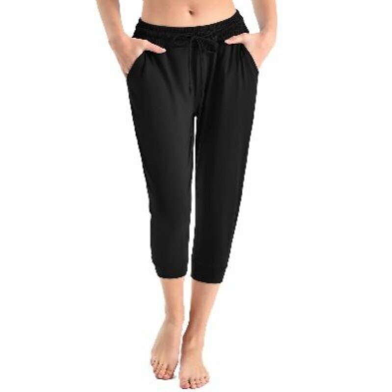 Walifrey Women's 7/8 Length Joggers - Black, Comfortable and Stylish