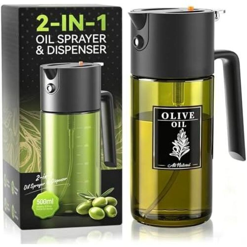 50% OFF 2-in-1 Olive Oil Sprayer & Dispenser - 500ml