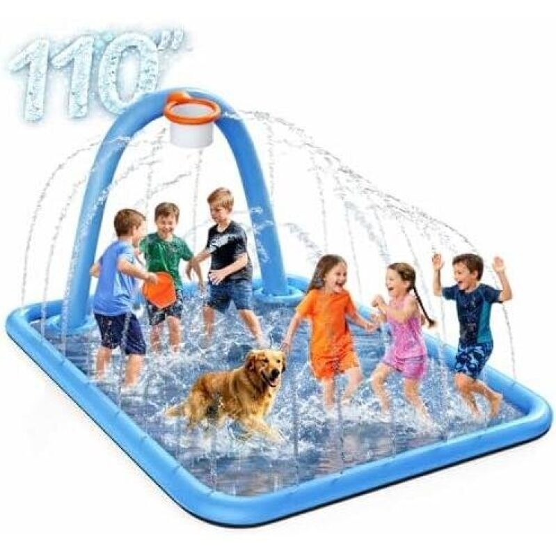 Huge 110-Inch Inflatable Water Play Mat for Kids and Pets - 46% OFF