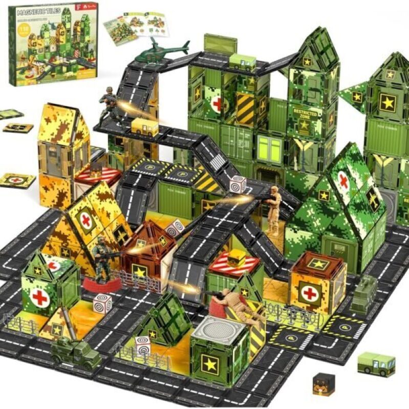 Military-Themed Magnetic Tiles Playset - 40% Off