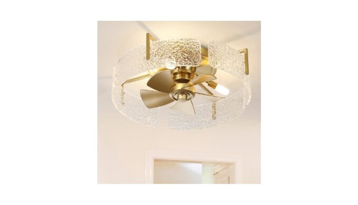 20 Inch Gold Ceiling Fan with Light - Elegant and Quiet