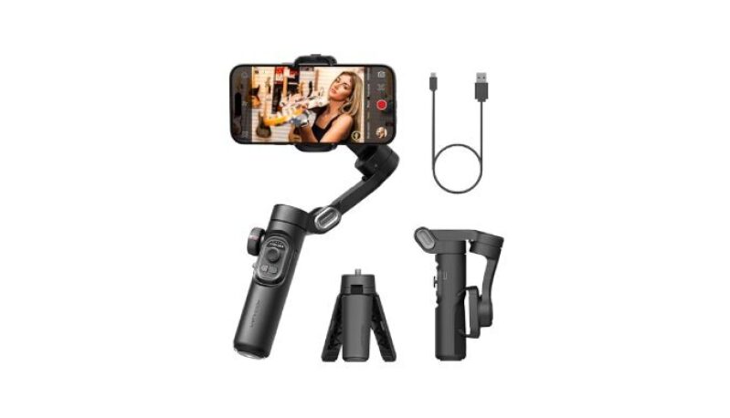 AOCUAN Phone Gimbal Stabilizer - 3-Axis Foldable Handheld Gimbal for iPhone and Android