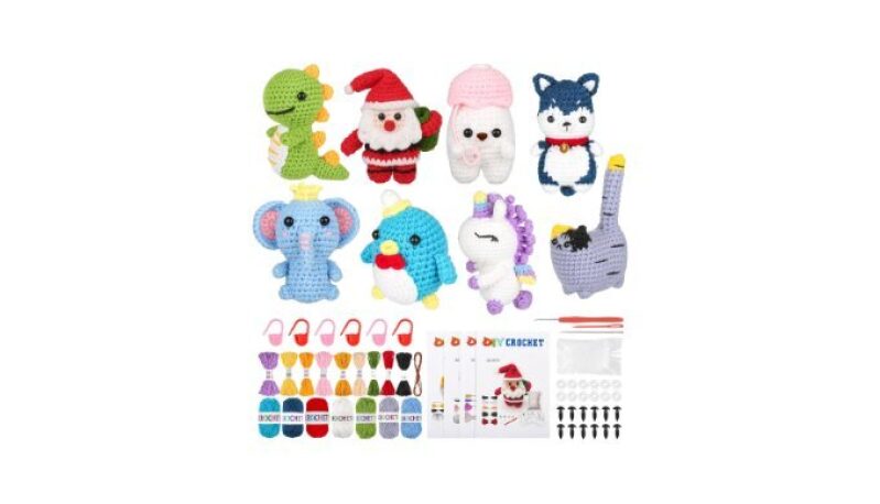 8Pcs Crochet Kit for Beginners - Perfect Christmas Gift