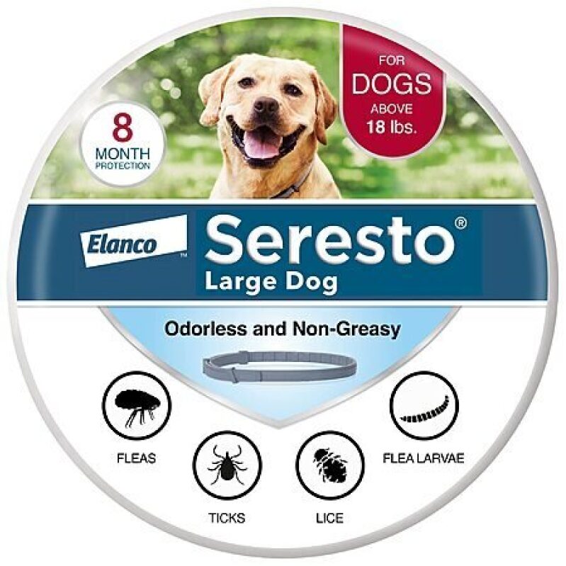 Seresto 8-Month Flea & Tick Collar for Large Dogs Over 18 lbs - Premium Protection
