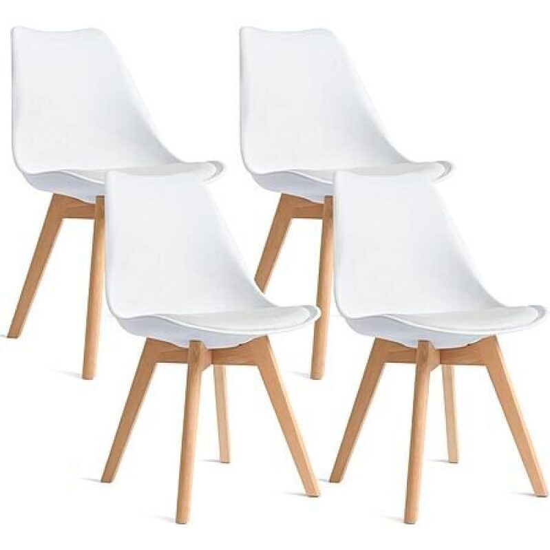 4-Ct CangLong Dining Chairs Mid Century Modern Dining Chair (White)