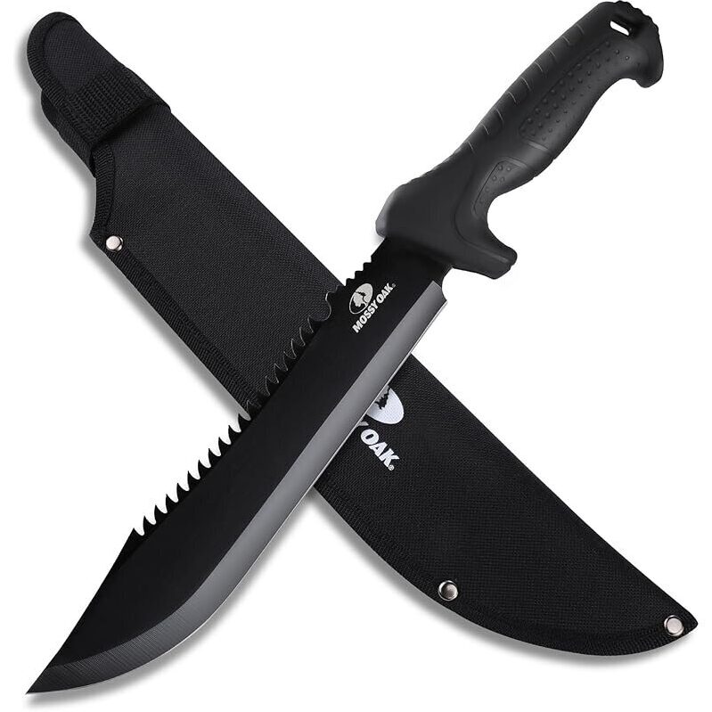 Mossy Oak 16-inch Heavy Duty Machete with Saw and Sheath
