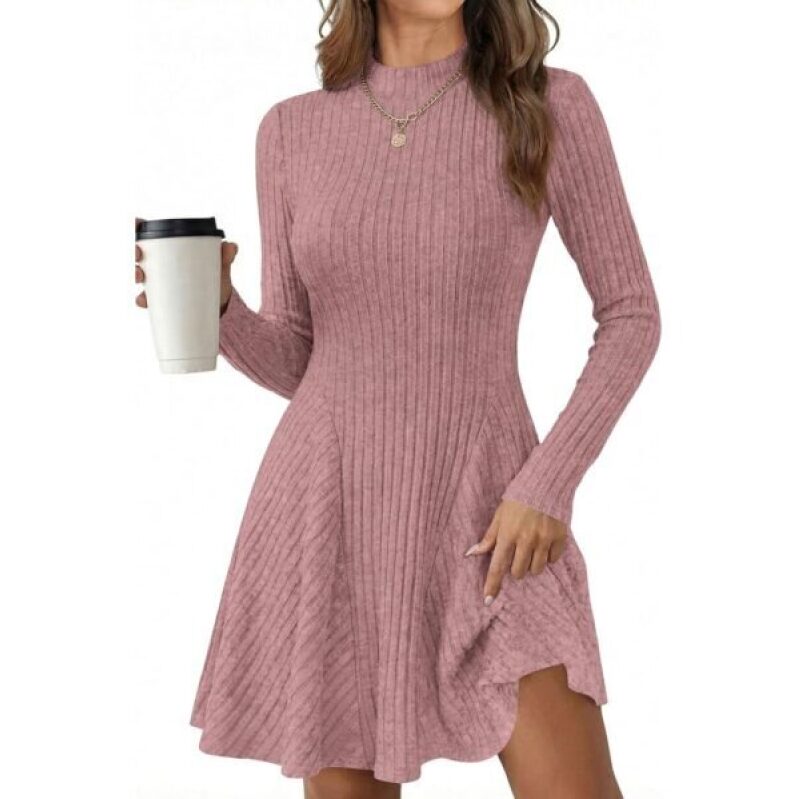 KIRUNDO Women's Sweater Dress: 64% Off Pink Ribbed Knit Dress