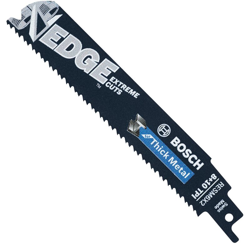 BOSCH RESM6X2 5pc. 6-In. 8/10 TPI Edge Reciprocating Saw Blades - High-Performance Cutting Tool